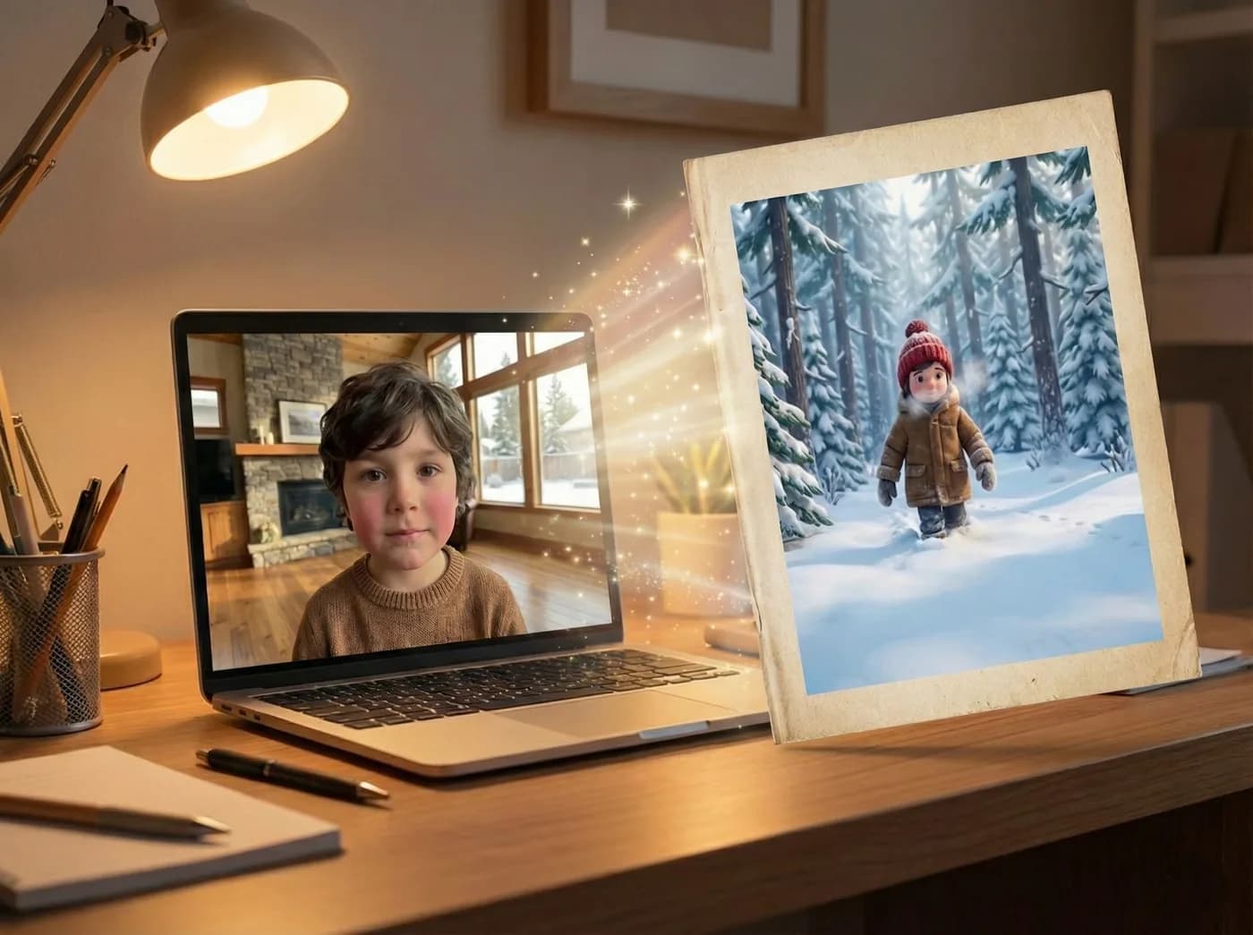 Transform your child's photo into a personalized storybook illustration